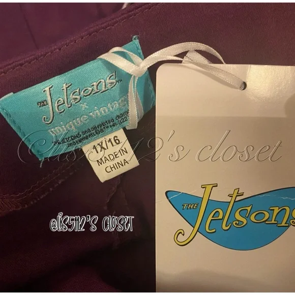 Unique Vintage The Jetsons Jane Purple 60's Retro Halter Pinup Swing Dress 1X 16 - Picture 11 of 16